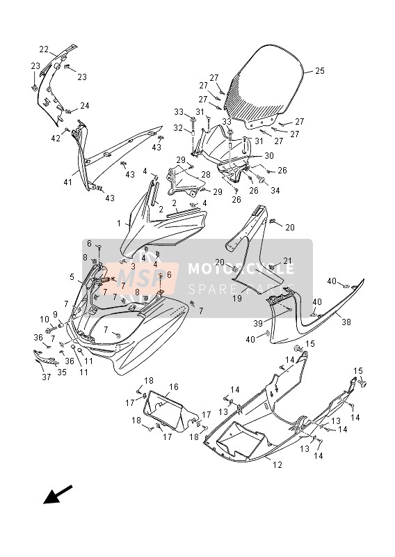 Yamaha YP250R 2013 Parabrezza per un 2013 Yamaha YP250R